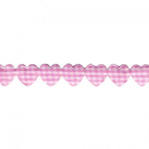 Guirlanda de Corações Vichy em Rosa