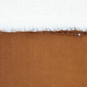 Tecido de Antelina e Sherpa em Camel