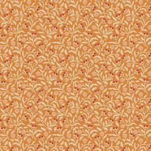 Tecido Liliflora :: Floral em Laranja