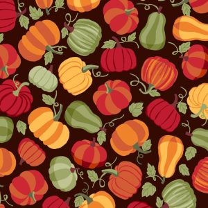 Tecido Makower Autumn Days – Pumpkins Dark