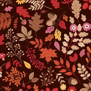 Tecido Makower Autumn Days – Folliage Dark