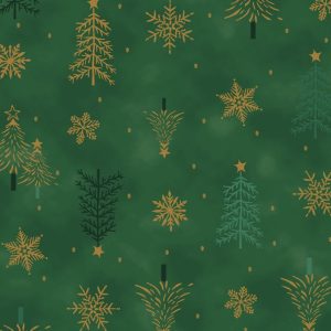 Tecido de Natal Trees and Green