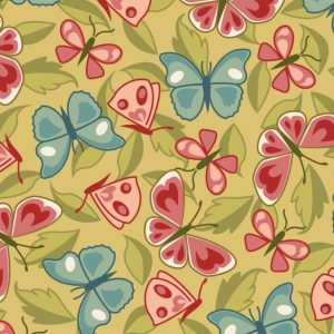 Tecido Back & Forth, Butterflies – Pear