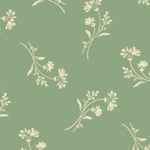 Tecido Sewing Basket Jade Petunia por Edyta Sitar