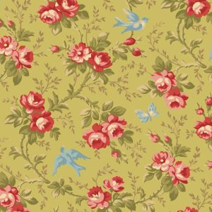 Tecido Marcus Fabrics Golden Era – Blue Bird Green