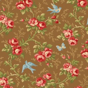 Tecido Marcus Fabrics Golden Era – Blue Bird Brown
