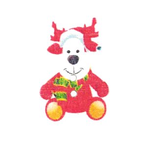 Botão Madeira Pintada – Rena de Pijama
