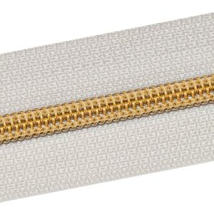 Fecho Zíper Nº5 Imitação de Metal em Branco/ Dourado