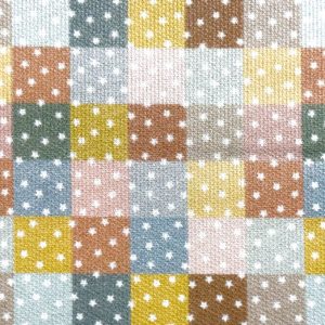 Tecido Piqué – Xadrez Pastel com Estrelas Brancas