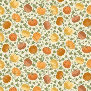 Tecido Makower Hello Autumn – Pumpkin Spice Cream