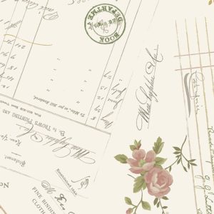 Tecido First Blush, Bookbinder Receipts por Marcus Fabrics
