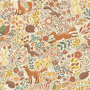 Tecido Makower Hello Autumn – Wild Wood Cream