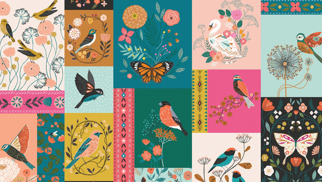 Tecido em Painel Aviary