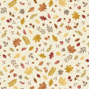 Tecido Makower Hello Autumn – Foliage Cascade Cream