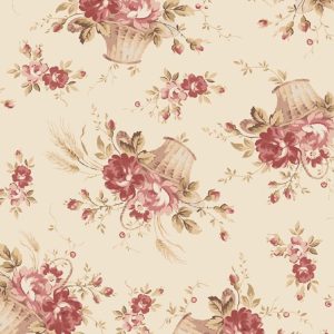 Tecido Marcus Fabrics Summer House Cream Tossed Basket