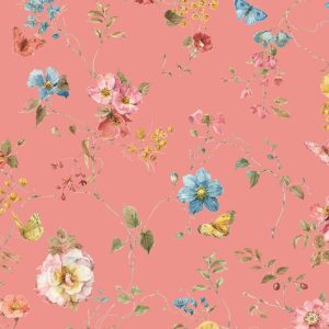 Tecido Riley Blake Countryside Floral Coral
