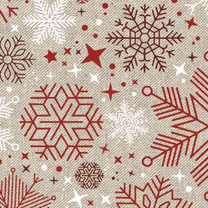 Tecido de Natal Canvas Recycled Xmas Snowflakes