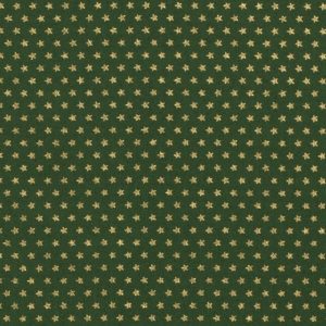 Tecido de Natal Estrelinhas Douradas em Verde
