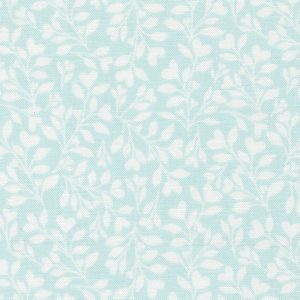 Tecido Abide Light Blue Hearts and Leaves — Moda Fabrics