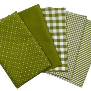 Conjunto de Tecidos Algodão Campestres Verde — 5 Retalhos